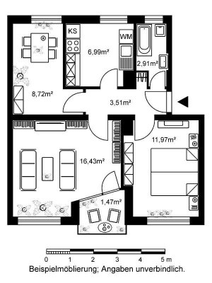 Geräumige 3-Zimmer-Wohnung mit Loggia auf dem Heilsberg