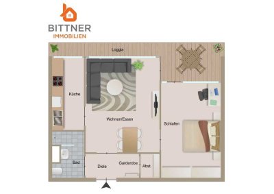 Immobilien Bittner bietet an: Lichtdurchflutet mit Weitblick: Etagenwohnung Loggia in Krefeld-Bockum