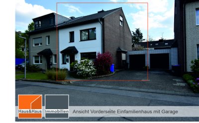 Voll ausgebautes Einfamilienhaus (DHH) mit großem Garten in Monheim-Baumberg