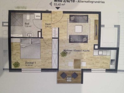 Moderne 2-Zimmer Wohnung mit Balkon in Bayreuth - City