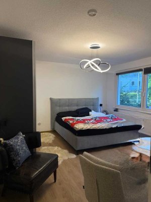Helle geräumige 1-Ziimmerwohnung mit Küche und Duschbad und Keller