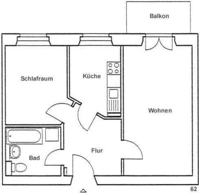Kleine Singlewohnung mit Balkon
