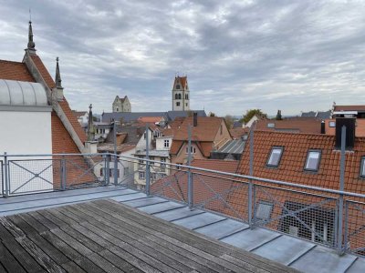 über den Dächern der Ravensburger Innenstadt mit Säntisblick