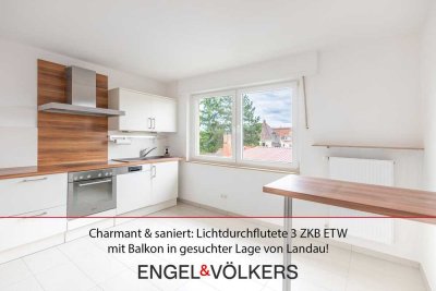 Charmant & saniert: Lichtdurchflutete 3 ZKB ETW mit Balkon im Zentrum von Landau!