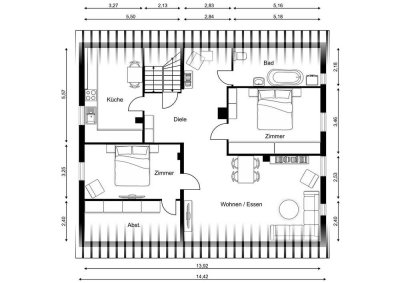 3-Raum-Wohnung in Lychen, Stadt der Seen und Wälder