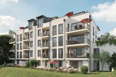 Exclusive 3-Zimmerwohnung mit großzügigem Garten am Herderbach und einzigartigem Bergblick