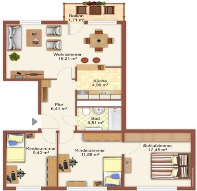 Attraktive 4-Zimmer-Wohnung mit Balkon in Erkner