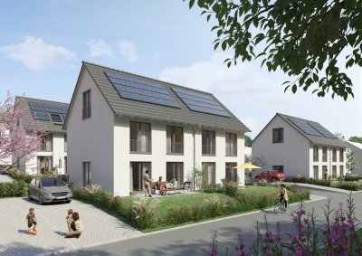 Neubau-Doppelhaushälfte mit Keller, 2 Stellplätzen und eigenem Garten