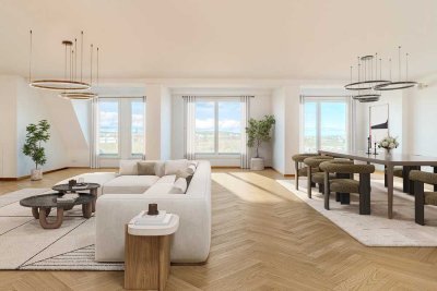 Atemberaubendes Penthouse mit spektakulärem Panoramablick in schöner Villa