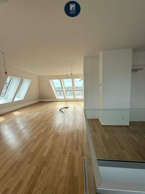"Grünes Cumberland" ! Traumhafte zweistöckige 3-Zimmer-Wohnung mit Dachterrasse und Blick auf Schönbrunner Schlossgarten und Lainzer Tiergarten
