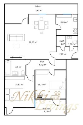 Langfristige Anlagechance: 3-Zimmer-Wohnung mit Nießbrauch in Top-Lage!