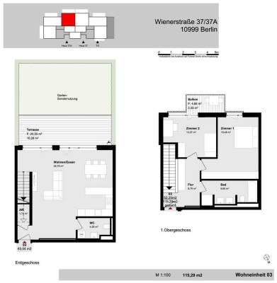 3 Zimmer Maisonette-Wohnung mit Garten, Terrasse, Balkon in Kreuzberg (2021 Neubau)