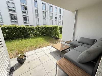 1 Zimmer EG-Wohnung mit Garten, Einbauküche & TG *frei ab 01.08.*