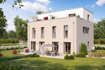 Modernes Doppelhaus mit Dachterrasse
