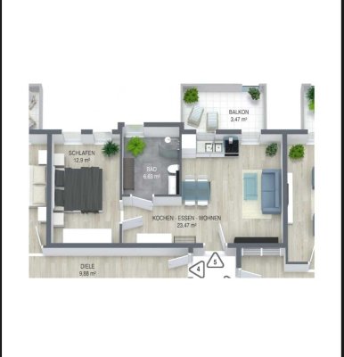 Neuwertige 2-Zimmer-Wohnung mit Balkon und Einbauküche in Saulheim