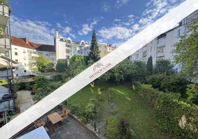 Beste Lage: Stilvolle 3,5-Zimmer-Wohnung im 2.OG mit zwei Balkonen & Gartenblick!