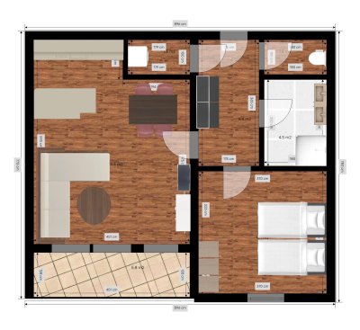 Zwei Zimmer Wohnung mit Balkon und Carport
