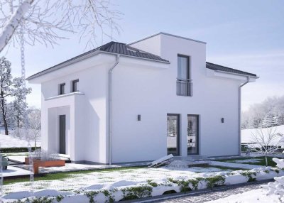Ausbauhaus+Bodenplatte+Grundstück! Serienmäßig höhere Wände für ein atmosphärisch stimmiges Raumgefü