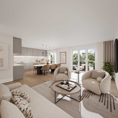 **Neubau**Ideale 2 Zi.-Wohnung in Steppach //Top Lage// TG, Balkon, FBH