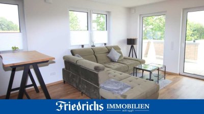 Neuwertige 2-Zimmer-Dachgeschosswohnung mit großer Dachterrasse in zentraler Lage von Wiefelstede