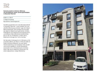 Exklusive moderne 3-Zimmer-Wohnung mit 2 Balkonen, Keller und Garagenstellplatz /Düsseldorf-Benrath