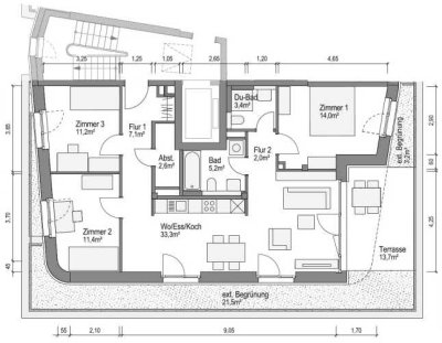 ERSTBEZUG! Wunderschöne Penthouse-Wohnung mit begrünter Dachterrasse