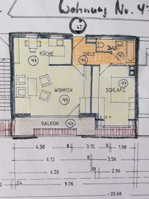 2-Zimmer-Wohnung mit Balkon und Einbauküche in Heidelberg