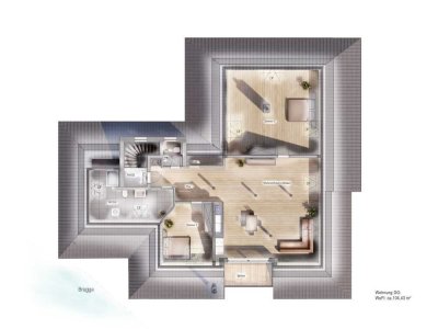 Schöne 3-Zimmer-Dachgeschoss
Wohnung mit Balkon
Mitte Oberried