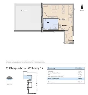 1 Zimmer Whg im 2. OG inkl. Tiefgarage in Köfering