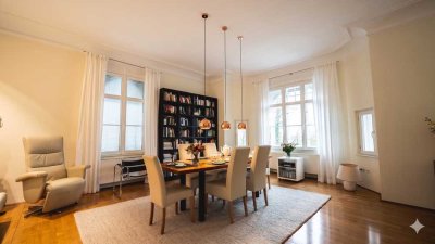 Jugendstilvilla am Isarhochufer – herrschaftliche Altbauwohnung mit Wintergarten | PROVISIONSFREI |