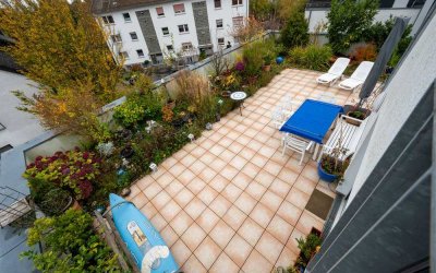 Helle 2-Zimmer-Dachgalerie-Maisonette mit großem Dachgarten in Top-Lage von Frankfurt-Praunheim