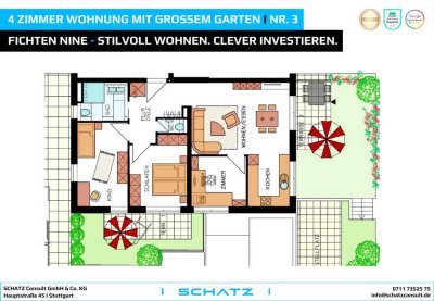 4-Zimmer Wohnung mit 40m² Garten I Nr. 3