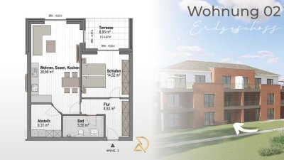 Jetzt sichern: 2-Zimmer Neubau mit Terrasse & KfW-40-Förderung in Lemförde!