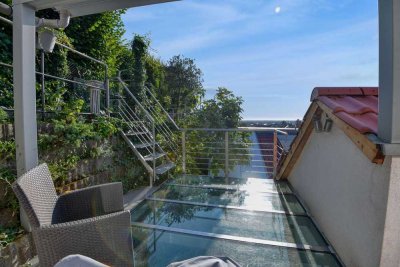 *GEDECKELTES BIETERVERFAHREN* 5ZKBB Terrasse mit Panoramblick , Dachgarten und Panoramablick über HD