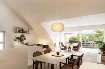 Stylische Dachterrassenwohnung mit Freiluft-Wohnzimmer - modern & urban