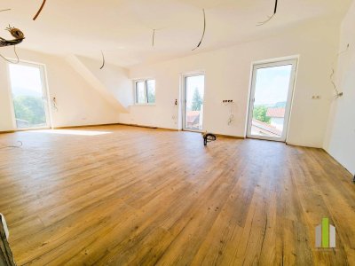 Erstbezug über den Dächern – 2-Zimmer-Dachgeschosswohnung mit zwei Balkonen &amp; Stil