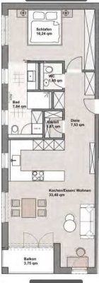 exklusive 2-Zimmer-Wohnung mit Balkon in Holzkirchen