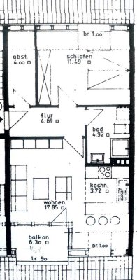 Attraktive 2-Zimmer-DG-Wohnung mit Südbalkon und EBK in 24937 Flensburg