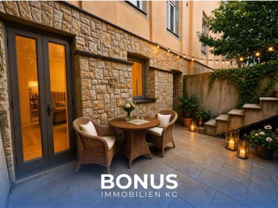 Investment mit Charakter: sanierte Gewölbewohnung mit Terrasse & 12,50 €/m² Miete