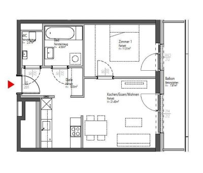 2-Zimmerwohnung mit Balkon - zur Miete - in 8020 Graz