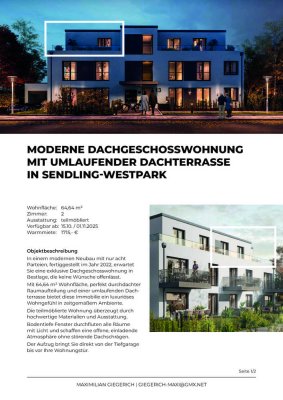 Moderne Dachgeschosswohnung in SENDLING-WESTPARK