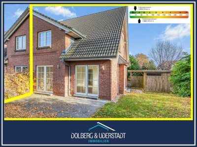 Moderne Doppelhaushälfte mit Garten und Carport in grüner Randlage von Stapelfeld