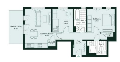 Neubau! Etagenwohnung im Erstbezug mit Blick ins Grüne!