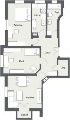 3-Zimmer Altbauwohnung