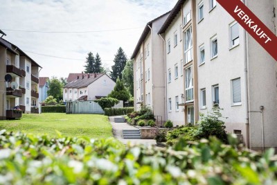 VERKAUFT! Helle 3-Zimmer-Erdgeschosswohnung mit Balkon, Keller und EBK! Kernsaniert!