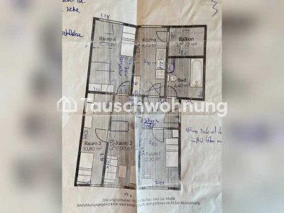 Tauschwohnung: Optimal geschnittene 4-Raum Wg im Grünen