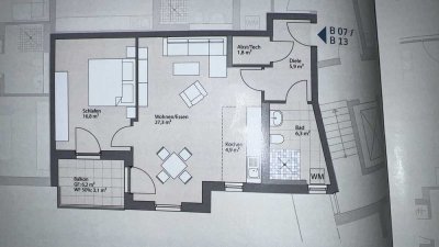 Wohnung mit Balkon und Einbauküche: schön geschnittene 2-Raum-Wohnung mit geh. Innenausstattung