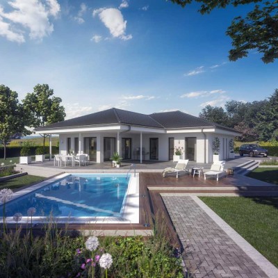 WOHNEN & LEBEN auf einer Ebene, verwirklichen SIE Ihren Bungalow Traum inkl. Baugrudstück mit UN
