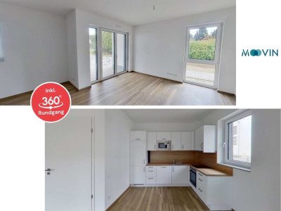 **IHR NEUES ZUHAUSE: Moderne 2-Zimmer-Wohnung mit Einbauküche, Terrasse und modernem Bad**