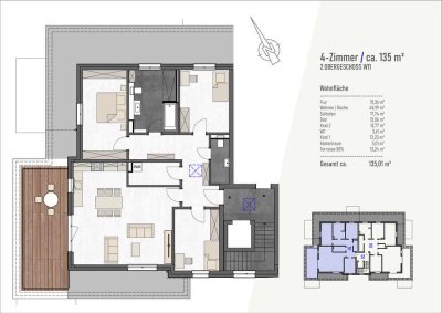 Neubau. Stilvolle 4-Zimmer-Penthouse-Wohnung mit Terrasse in Wismar